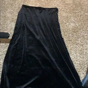 Black velvet skirt